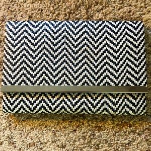 Black and White Woven Clutch